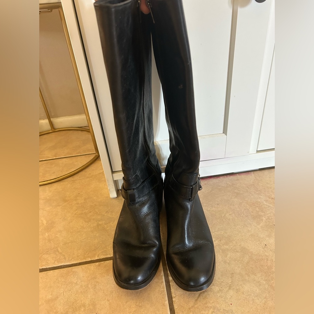 Coach Black Leather Knee-High Boots